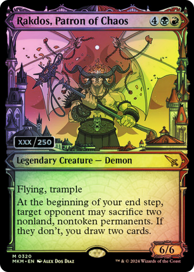 Rakdos, Patron of Chaos (MKM-320Z) - Murders at Karlov Manor Foil [Mythic]