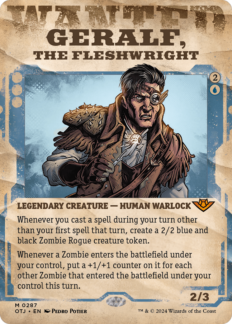 Geralf, the Fleshwright (OTJ-287) - Outlaws of Thunder Junction: (Showcase) (Borderless) Foil [Mythic]