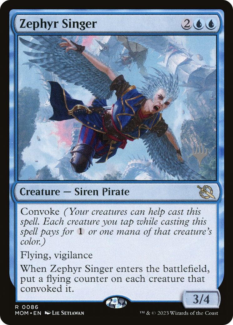Zephyr Singer (PPMOM-86P) - March of the Machine Promos [Rare]