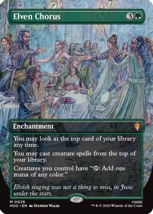 Elven Chorus (Borderless) (HOC-026) - The Hobbit: Eternal-Legal Foil [Mythic]