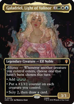 Galadriel, Light of Valinor (Borderless) (HOC-032) - The Hobbit: Eternal-Legal Foil [Mythic]