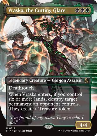 Vraska, the Cutting Glare (Borderless) (FRA-319) - Reality Fracture Foil [Rare]