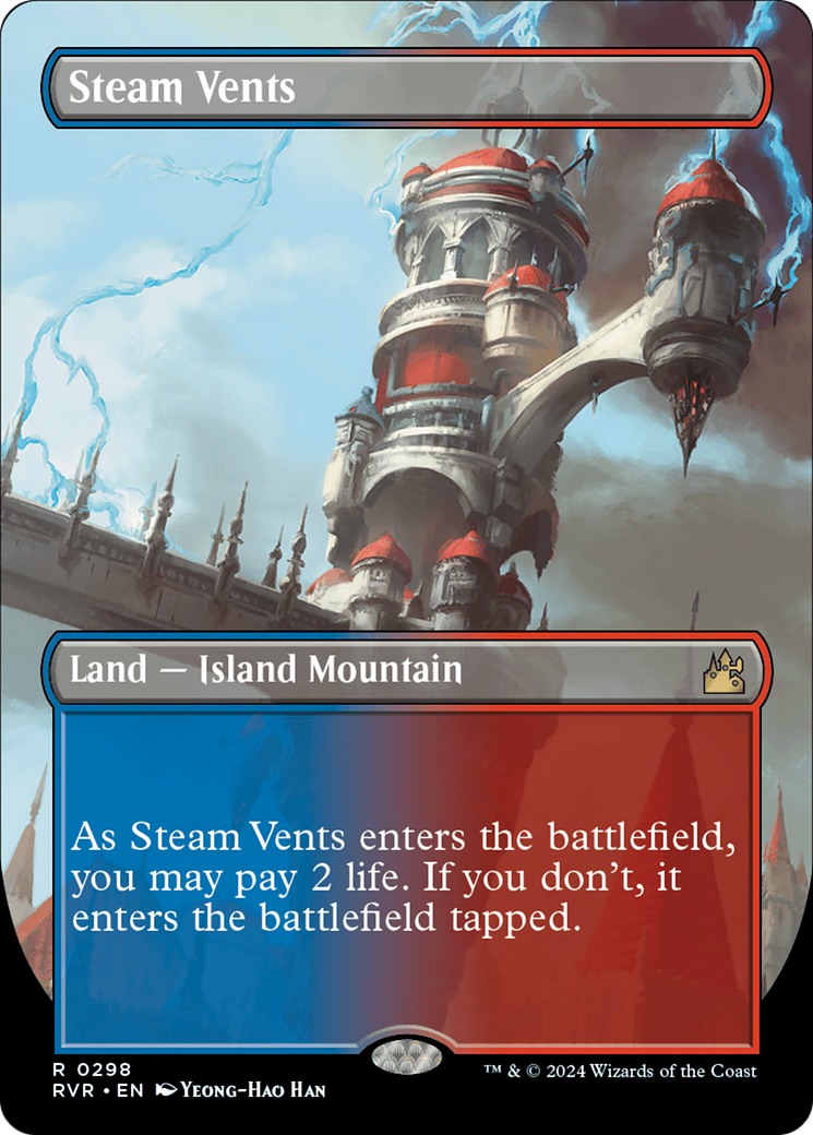 Steam Vents (RVR-298) - Ravnica Remastered (Borderless) [Rare]