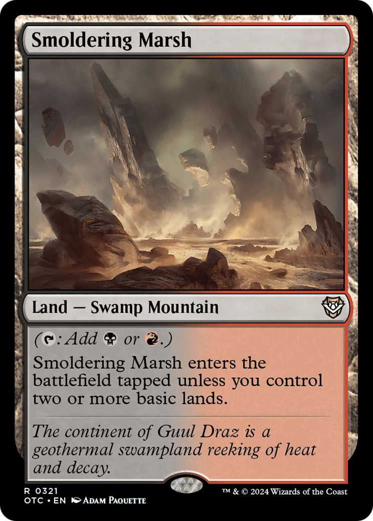 Smoldering Marsh (OTC-321) - Outlaws of Thunder Junction Commander [Rare]