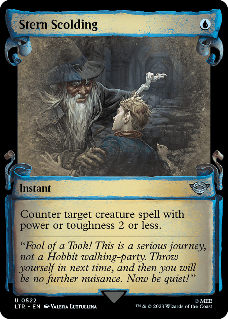 Stern Scolding (LTR-522) - The Lord of the Rings: Tales of Middle-earth: (Showcase) Scroll Foil [Uncommon]
