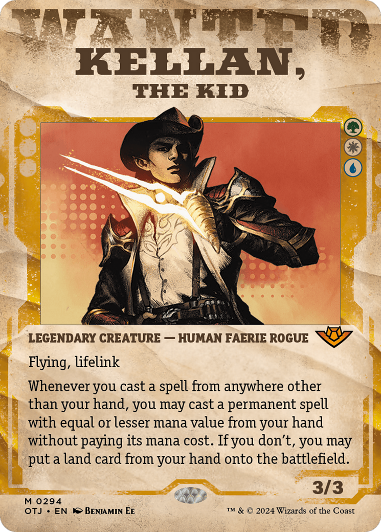 Kellan, the Kid (OTJ-294) - Outlaws of Thunder Junction: (Showcase) (Borderless) Foil [Mythic]