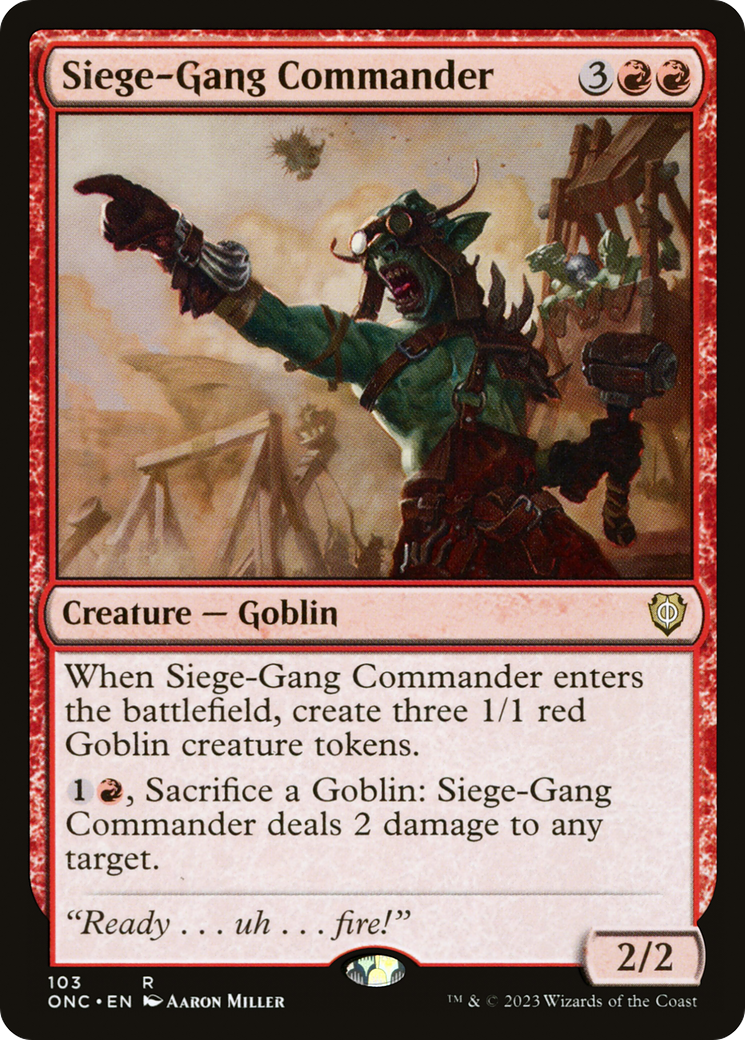 Siege-Gang Commander (ONC-103) - Phyrexia: All Will Be One Commander [Rare]