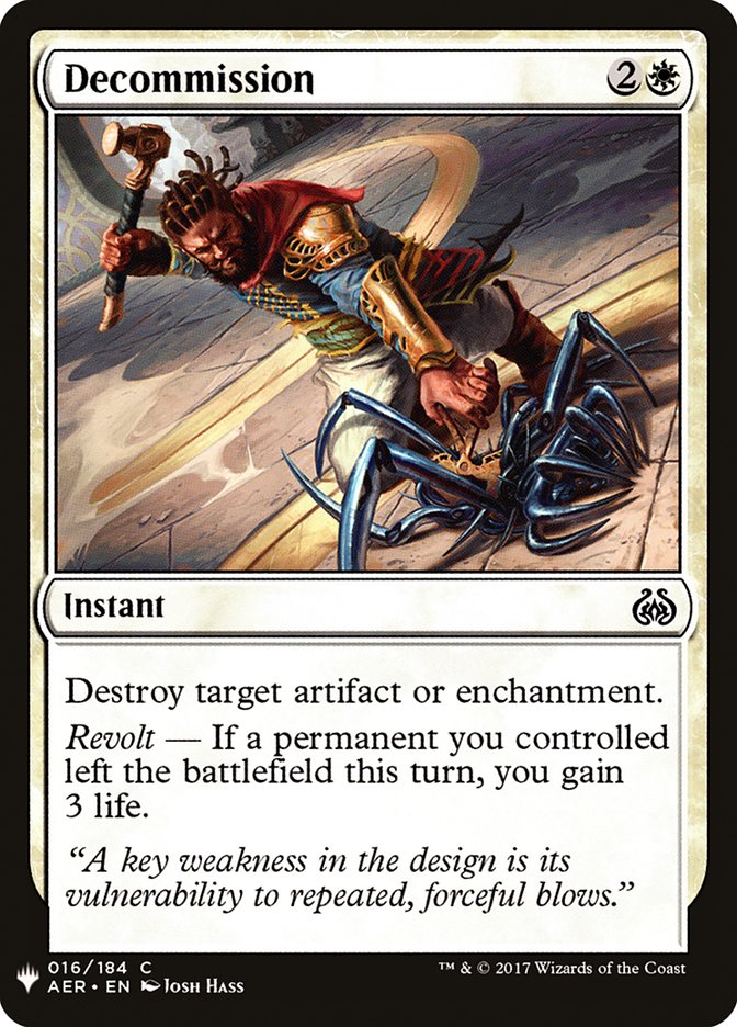 Decommission (PLST-AER-16) - The List [Common]