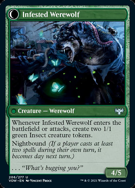 Infestation Expert // Infested Werewolf (VOW-206) - Innistrad: Crimson Vow: (Double Faced Transform) [Uncommon]