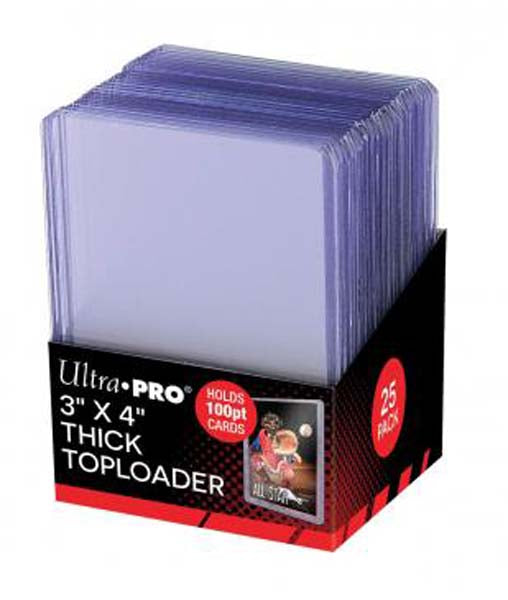 Ultra Pro - Thick Toploaders Card Sleeves (100PT) (25ct) for 3"x 4"