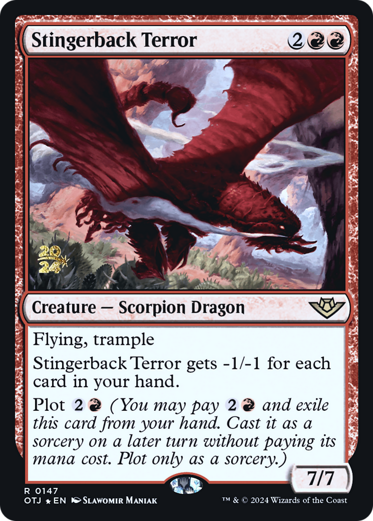Stingerback Terror (POTJ-147S) - Outlaws of Thunder Junction Promos Foil [Rare]