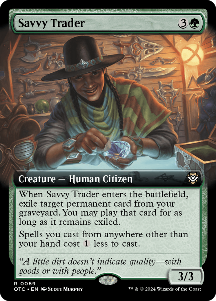 Savvy Trader (OTC-069) - Outlaws of Thunder Junction Commander: (Extended Art) [Rare]