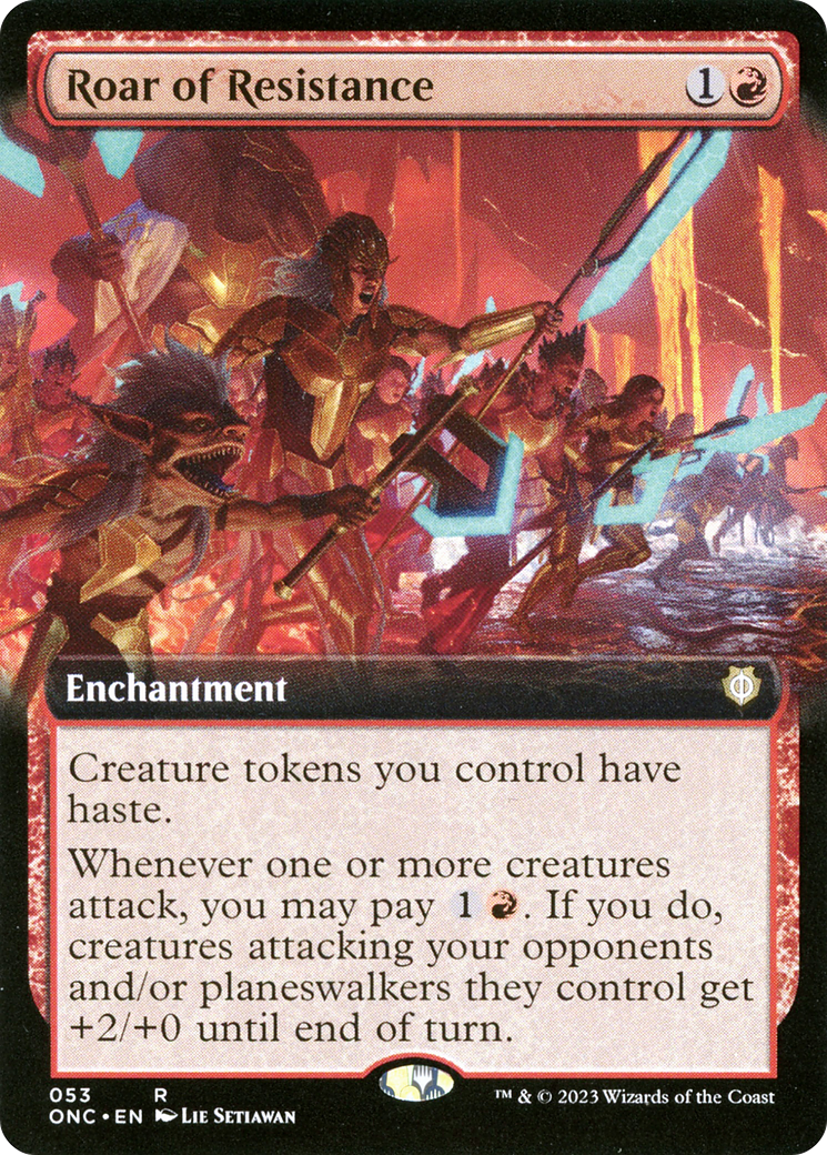 Roar of Resistance (ONC-053) - Phyrexia: All Will Be One Commander: (Extended Art) [Rare]