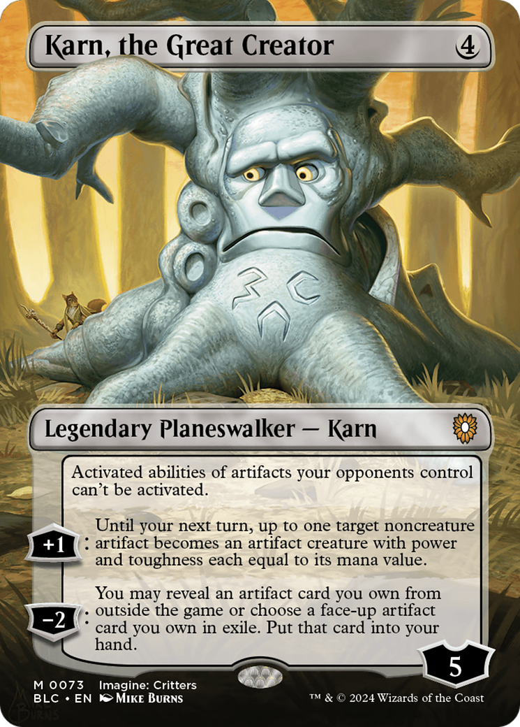 Karn, the Great Creator (BLC-073) - Bloomburrow Commander (Borderless) [Mythic]