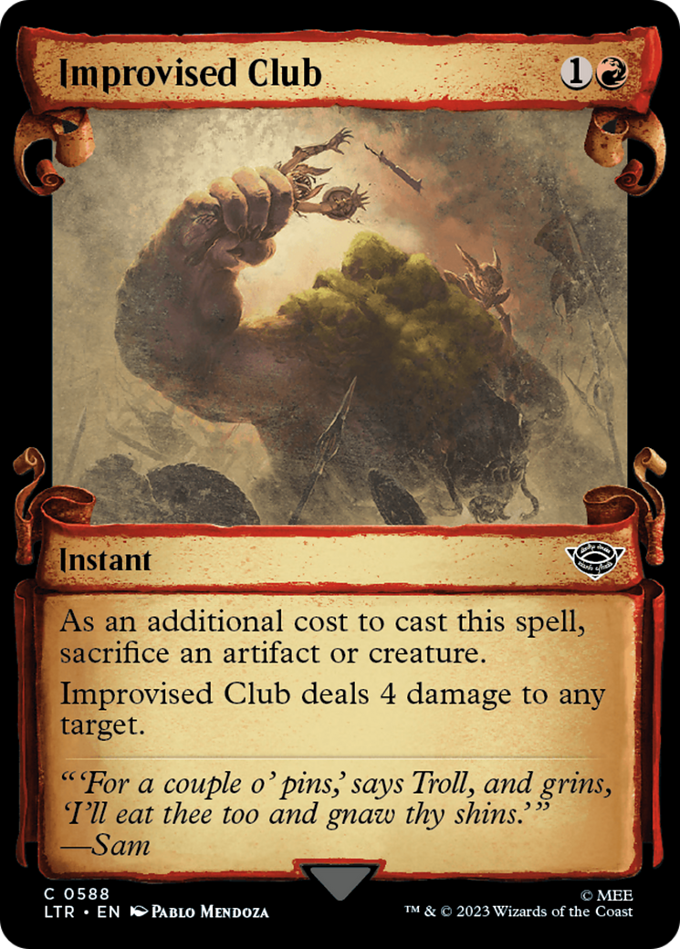 Improvised Club (LTR-588) - The Lord of the Rings: Tales of Middle-earth: (Showcase) Scroll Foil [Common]