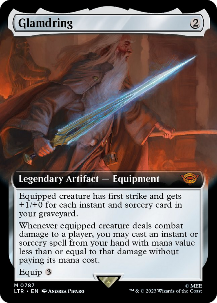 Glamdring (LTR-787) - The Lord of the Rings: Tales of Middle-earth: (Extended Art) Surge Foil [Mythic]