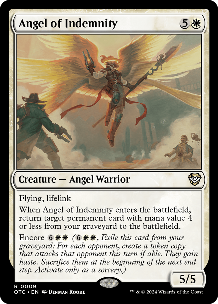Angel of Indemnity (OTC-009) - Outlaws of Thunder Junction Commander Foil [Rare]
