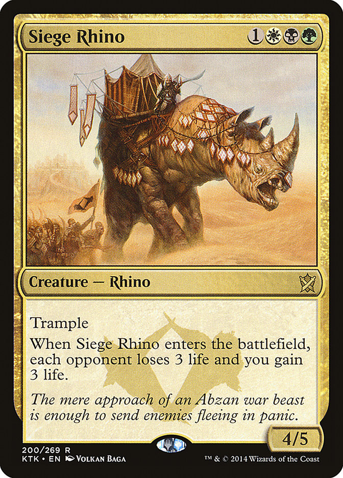Siege Rhino (KTK-200) - Khans of Tarkir [Rare]