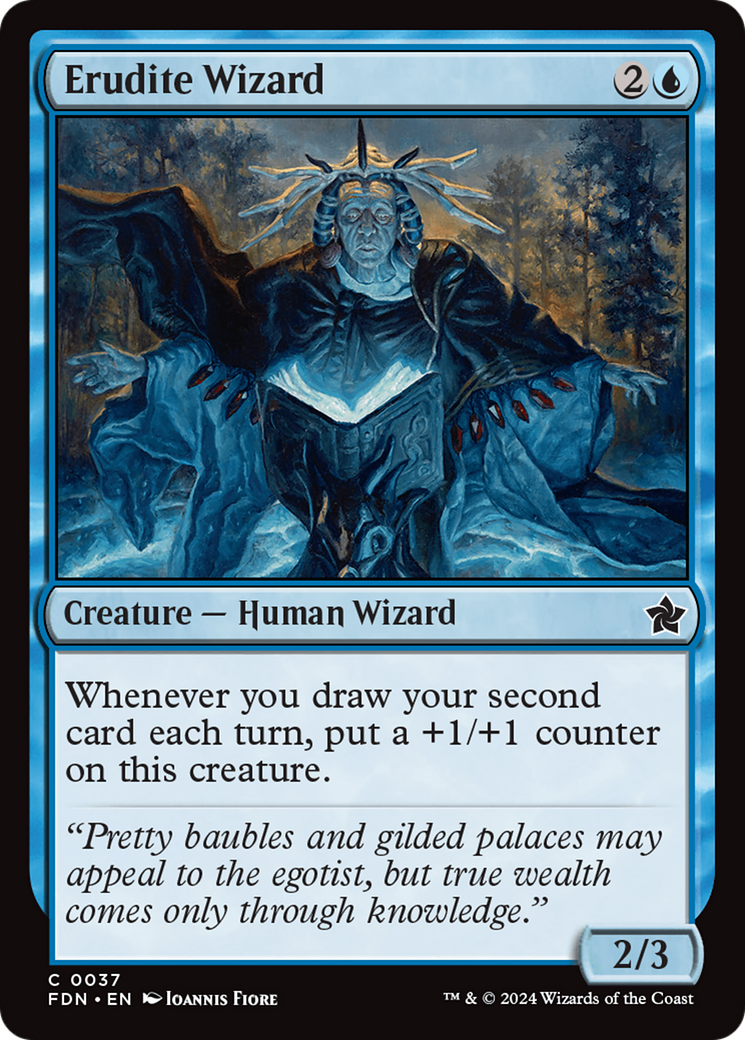 Erudite Wizard (FDN-037) - Foundations Foil [Common]