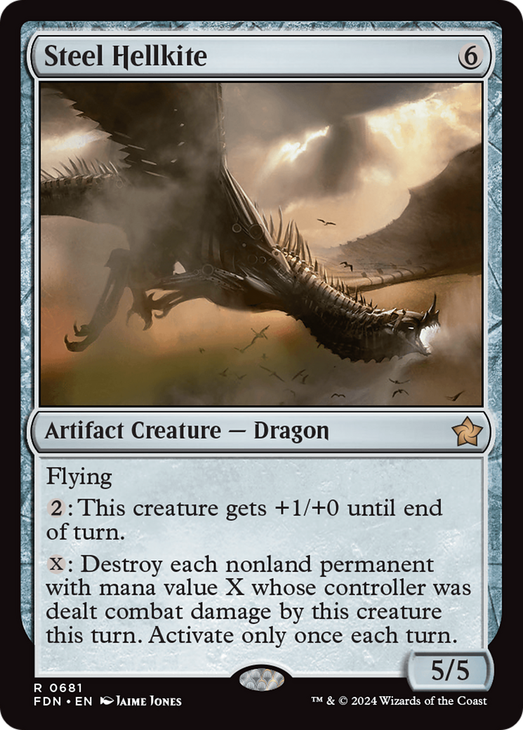 Steel Hellkite (FDN-681) - Foundations [Rare]