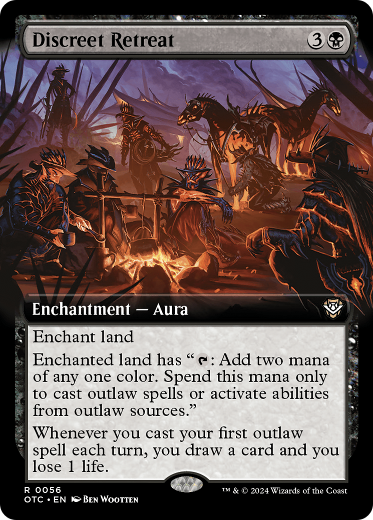 Discreet Retreat (OTC-056) - Outlaws of Thunder Junction Commander: (Extended Art) [Rare]