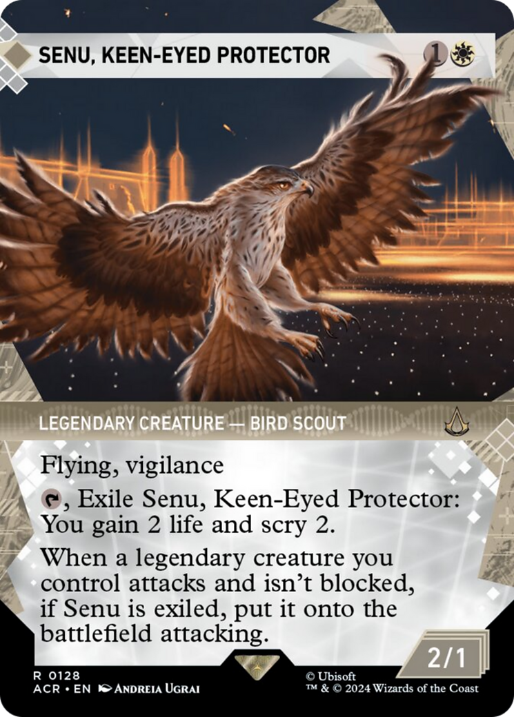 Senu, Keen-Eyed Protector (ACR-128) - Assassin's Creed: (Showcase) (Borderless) Foil [Rare]