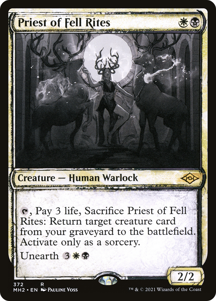 Priest of Fell Rites (MH2-372) - Modern Horizons 2: (Showcase) [Rare]