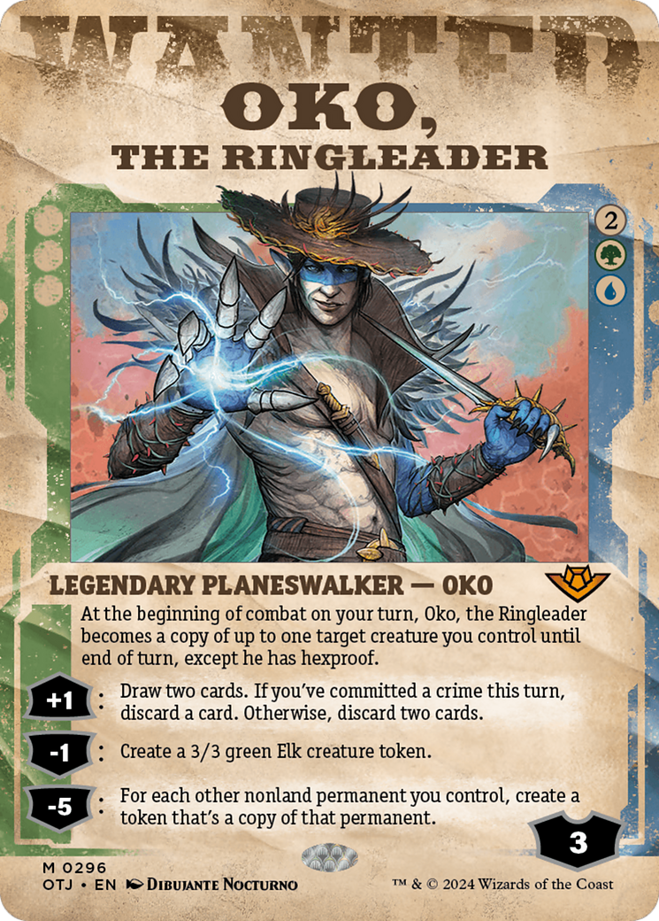 Oko, the Ringleader (OTJ-296) - Outlaws of Thunder Junction: (Showcase) (Borderless) Foil [Mythic]