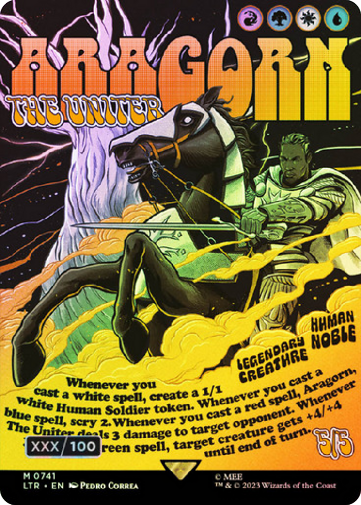 Aragorn, the Uniter (LTR-741Z) - The Lord of the Rings: Tales of Middle-earth (Borderless) Foil [Mythic]