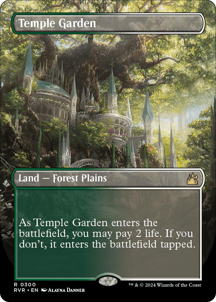Temple Garden (RVR-300) - Ravnica Remastered (Borderless) [Rare]