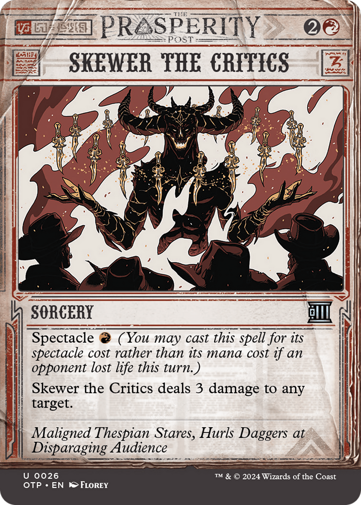 Skewer the Critics (OTP-026) - Breaking News: (Showcase) (Borderless) Foil [Uncommon]