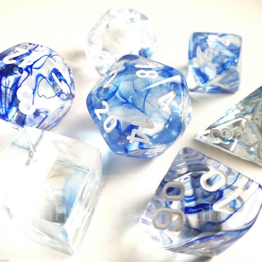 Chessex - 7-Dice Set - Nebula - Dark Blue/White (Polyhedral)