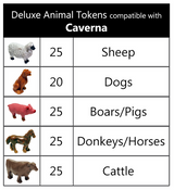 Top Shelf Gamer - Deluxe Animal Tokens compatible with Caverna (Set of 120)