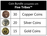 Top Shelf Gamer - Metal Coin Bundle compatible Five Tribes™  (Set of 65)
