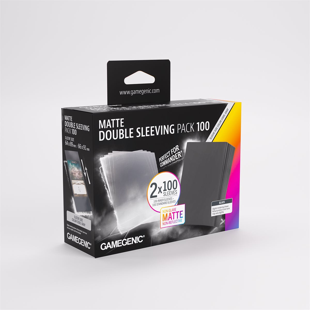 Gamegenic - Matte Double Sleeving Pack Sleeves - Clear/Black (2x100) (Repackaging)