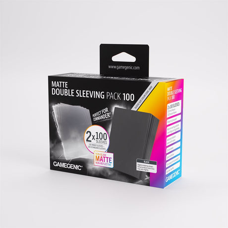 Gamegenic - Matte Double Sleeving Pack Sleeves - Clear/Black (2x100) (Repackaging)