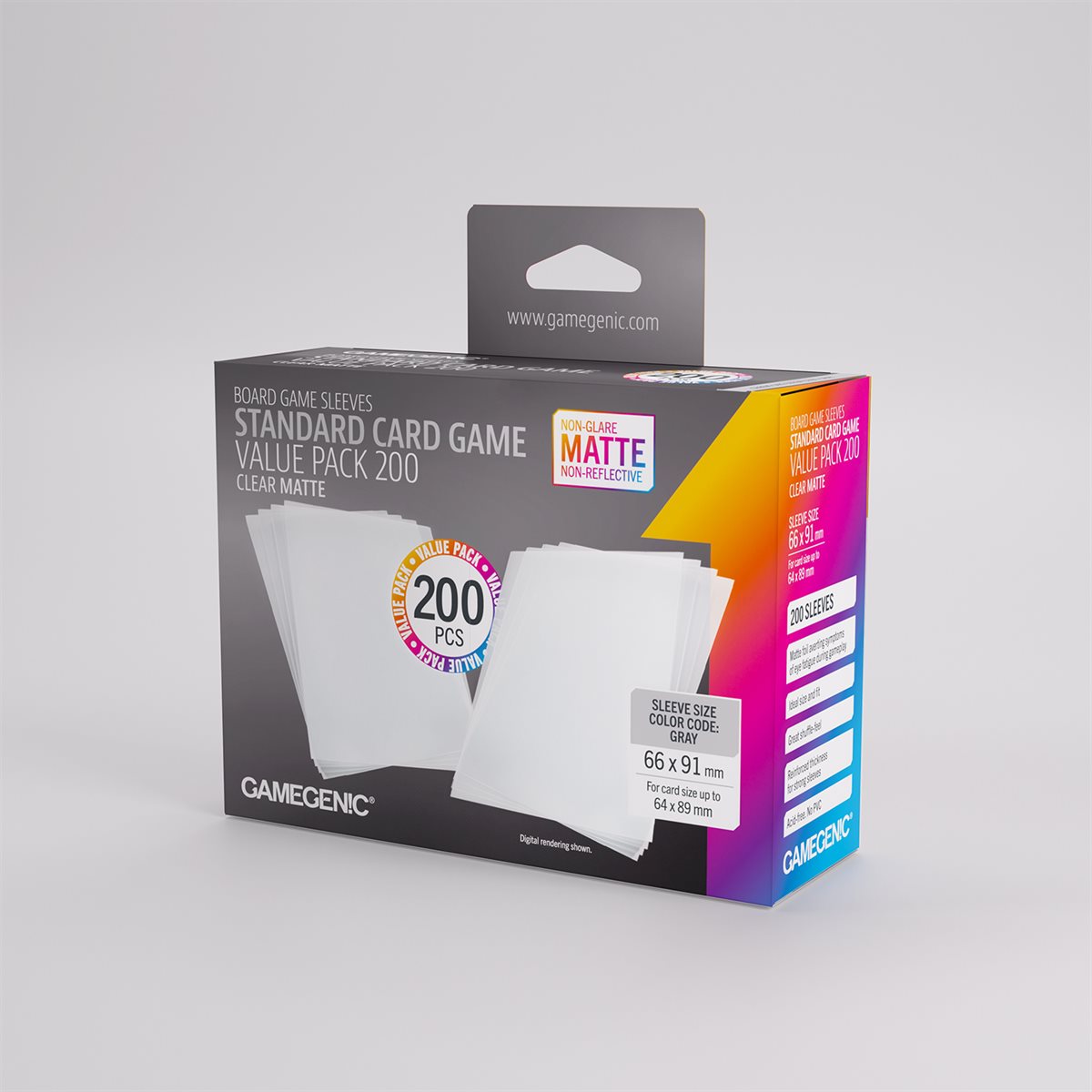 Gamegenic - Standard Value Pack Matte Sleeves (200ct) (Repackaging)