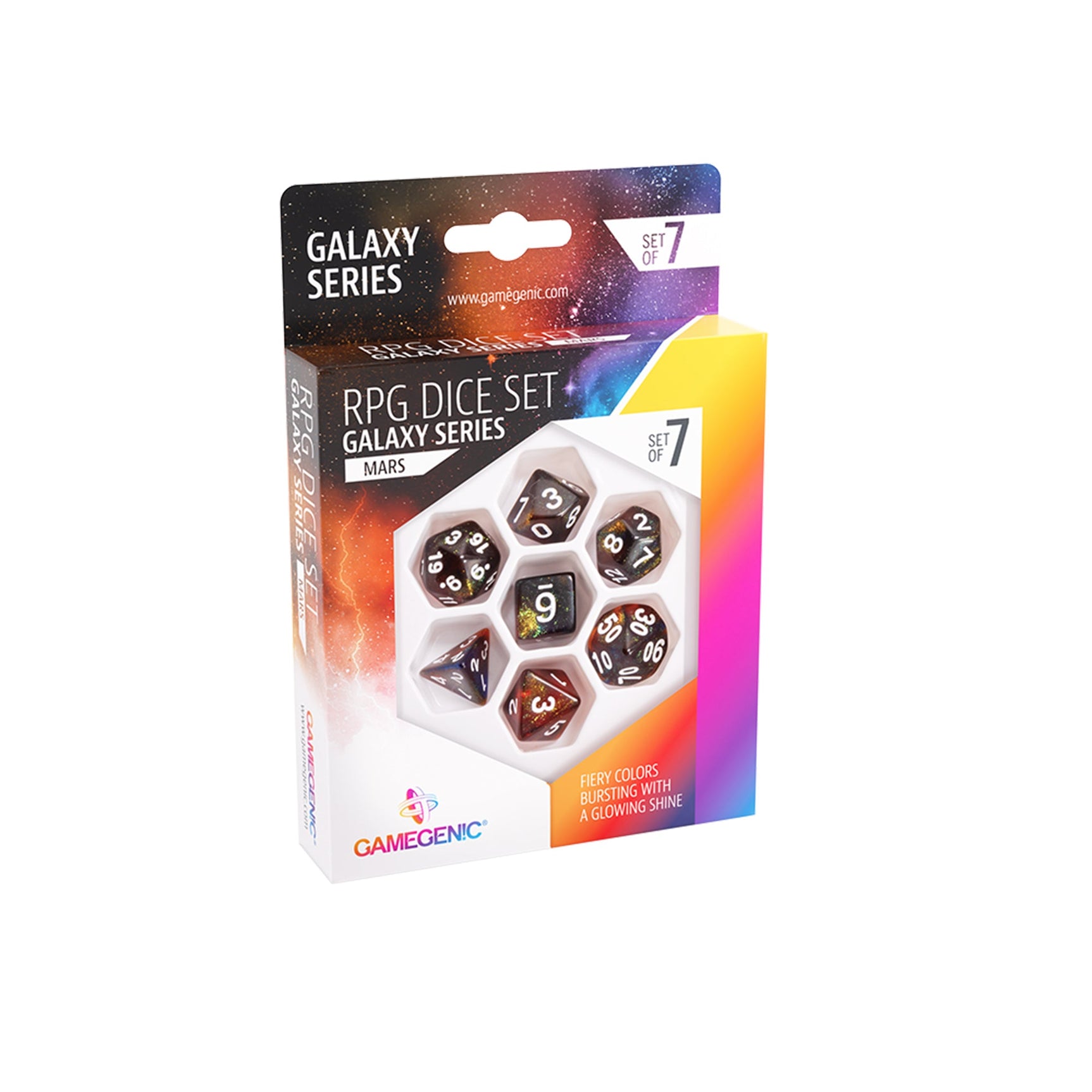 Gamegenic: Galaxy Series: Mars Dice Set (7pcs)