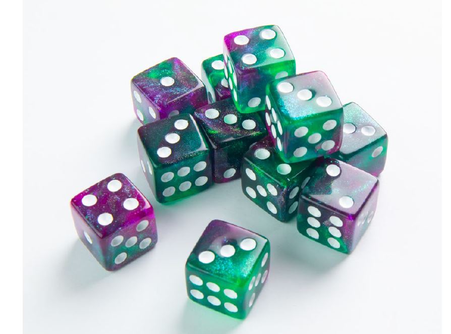 Gamegenic: Galaxy Series 16mm d6 Set: Aurora (12ct)