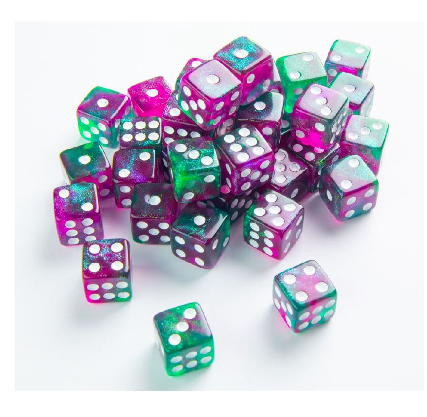 Gamegenic: Galaxy Series 12mm d6 Set of 36: Aurora