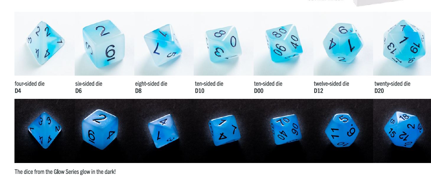 Gamegenic: Glow Series: Icy Crumbs Dice Set (7pcs)