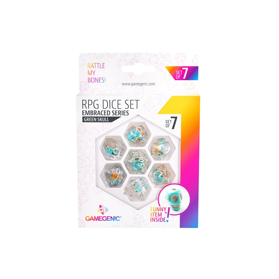Gamegenic: Embraced Series: Green Skull Dice Set (7pcs)