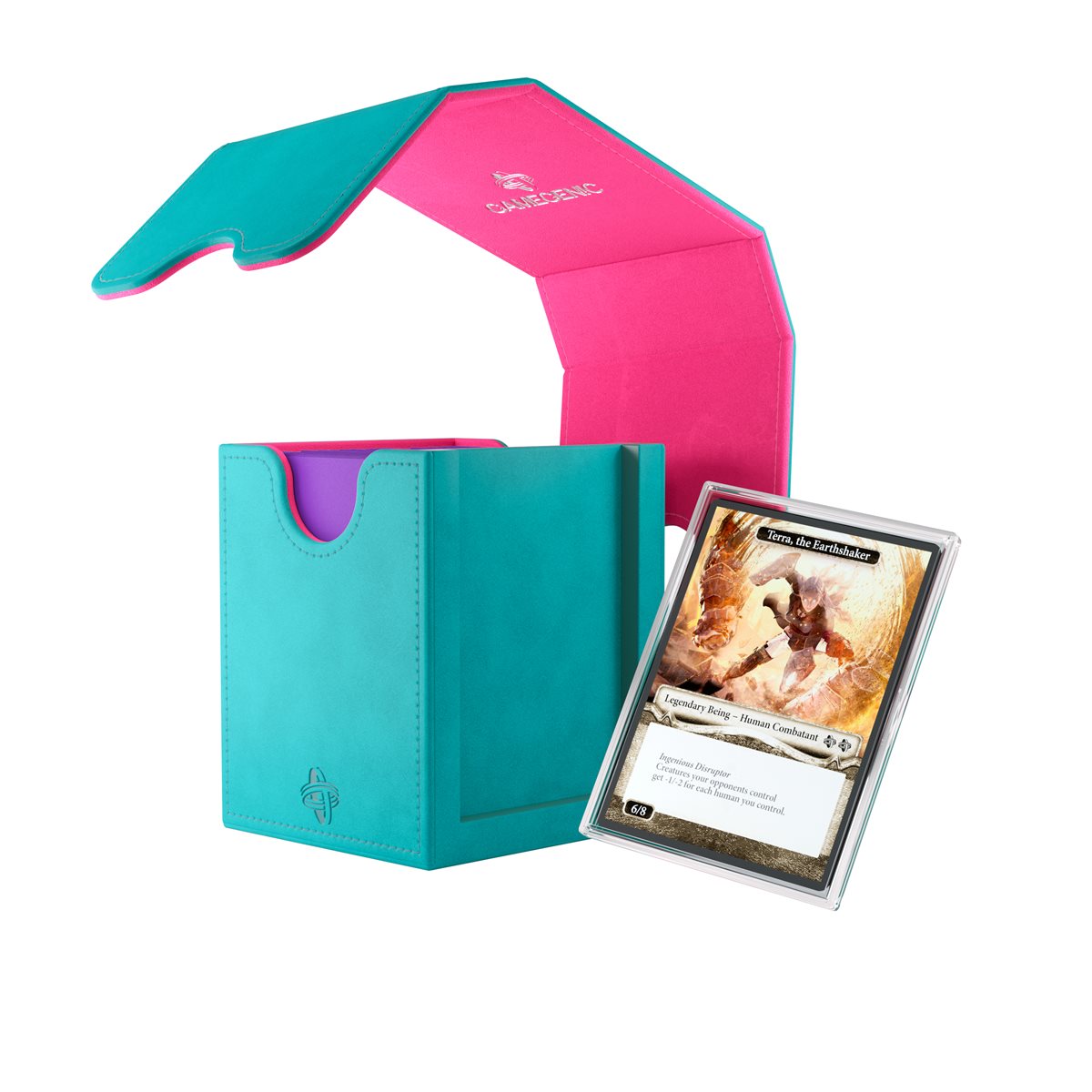 Gamegenic: Squire Plus XL Deck Box - Teal / Pink (100ct)