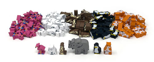 127-piece Set of Animals Meeples for New York Zoo