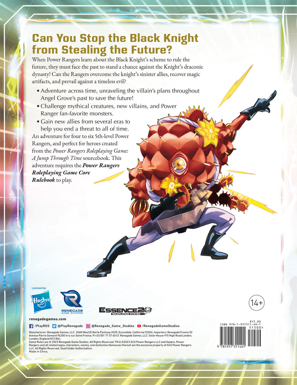 Power Rangers Roleplaying Game A Time of Knight Adventure