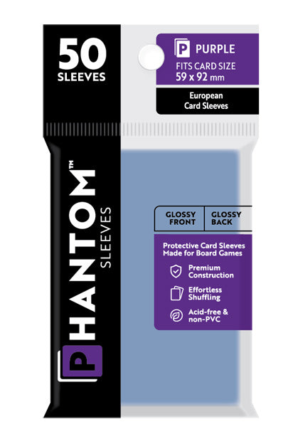 Phantom Card Sleeves - Purple European Size (59mm x 92mm) - Gloss (50ct)