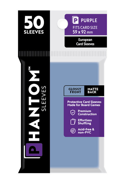 Phantom Card Sleeves - Purple European Size (59mm x 92mm) - Gloss/Matte (50ct)