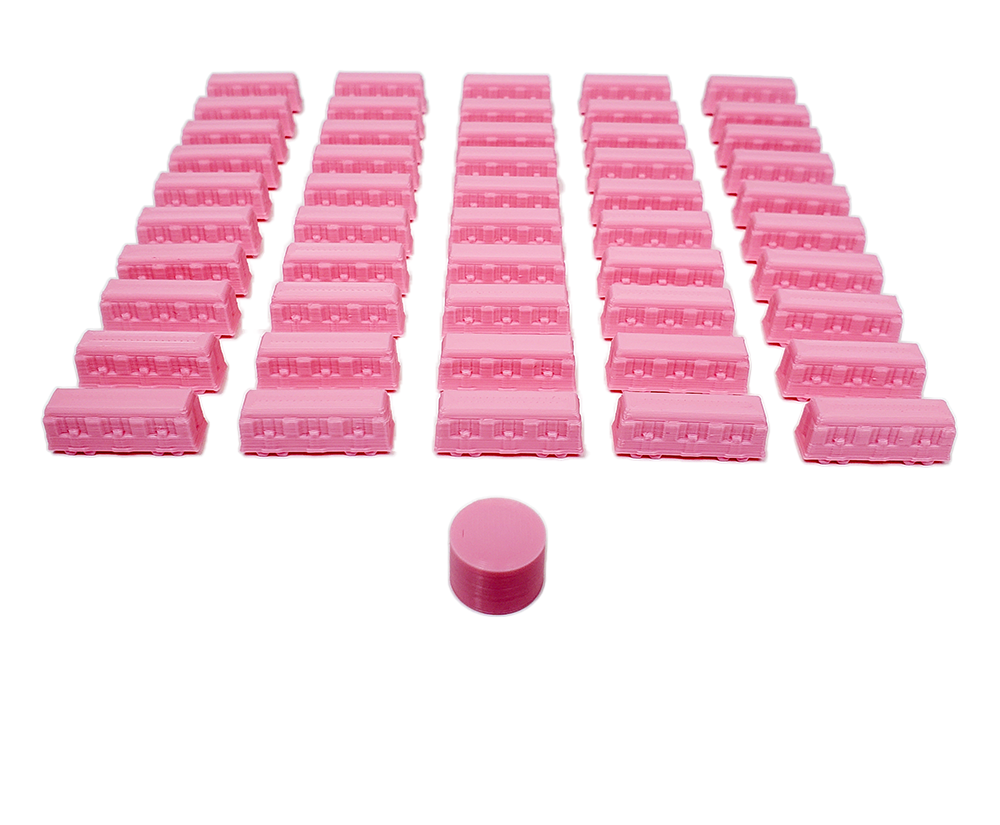 Top Shelf Gamer - 3D Printed Train Set - Light Pink (set of 51)
