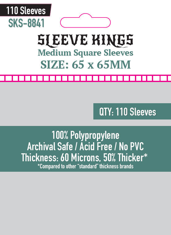 Sleeve Kings - Medium Square Sleeves (65 X 65 MM) 110 Pack