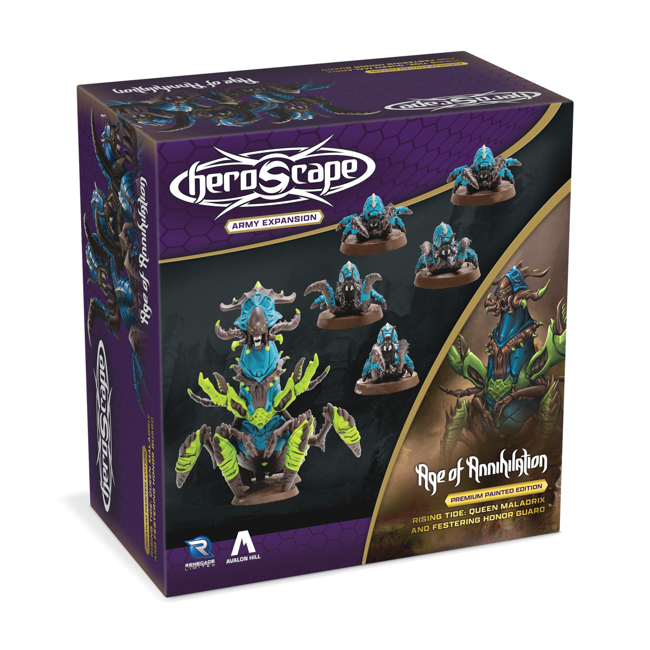 Heroscape: Rising Tide – Queen Maladrix and Festering Honor Guard Army Expansion (Premium Painted Edition)